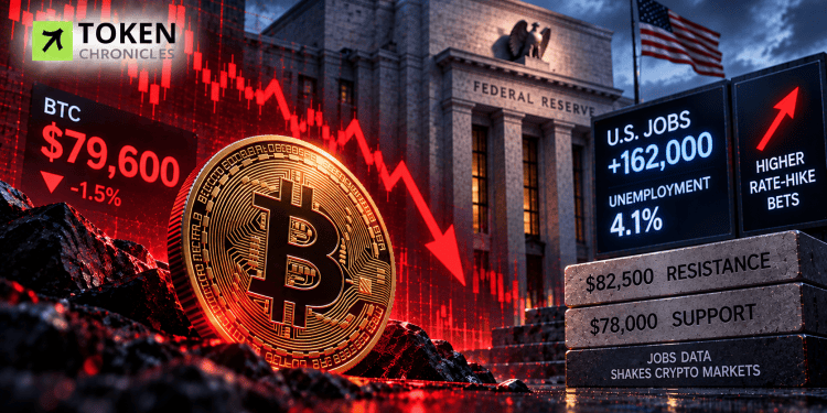 Bitcoin Falls Below $80K as Strong US Jobs Data Boosts Rate-Hike Expectations