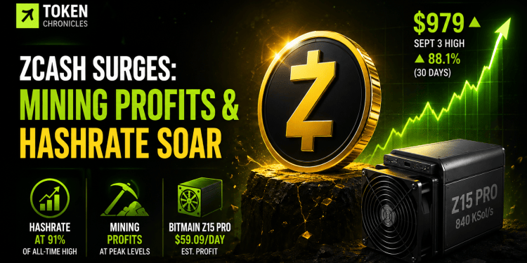 Zcash Rally Sends Mining Profitability and Hashrate Soaring