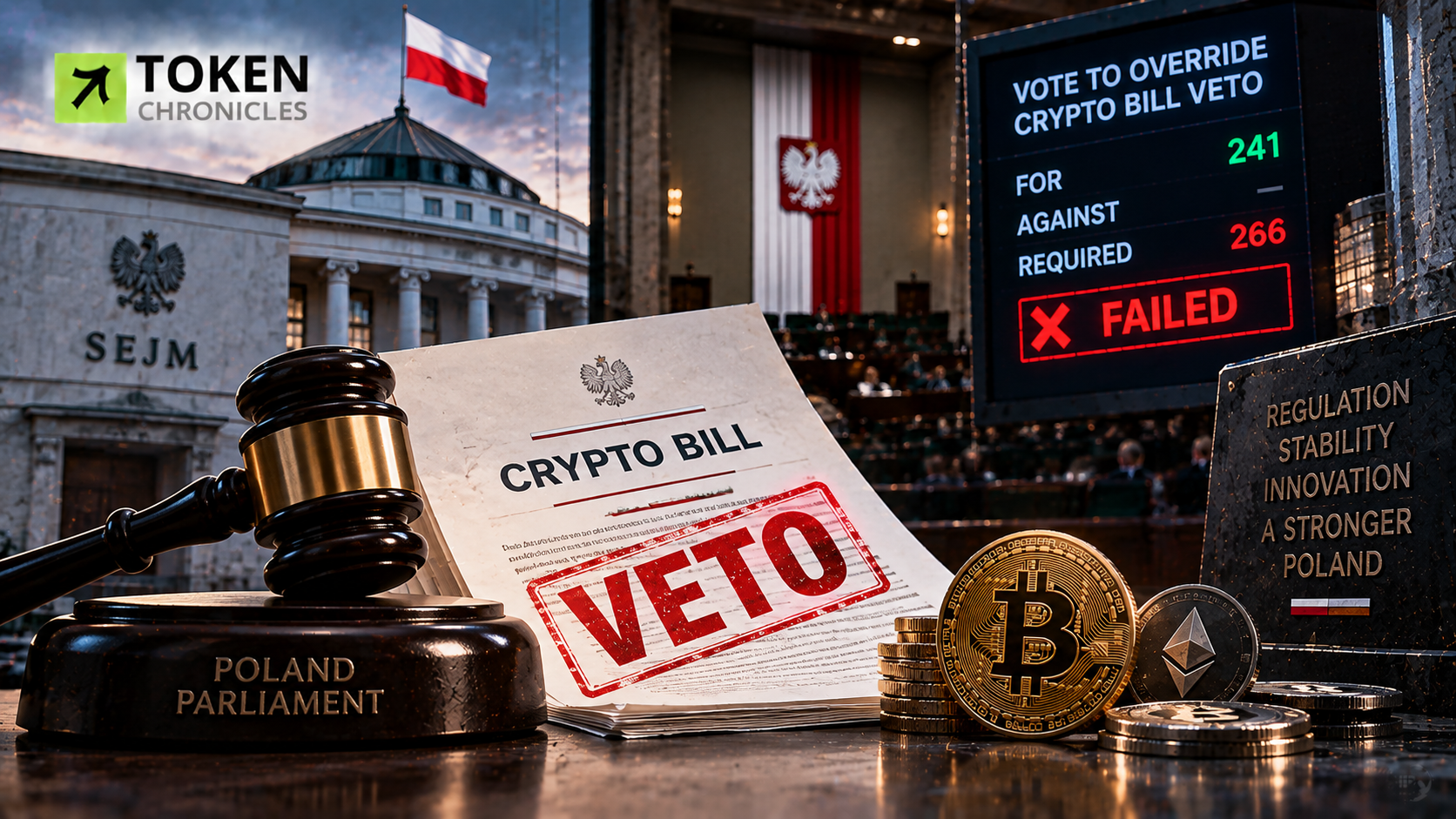 Polish Parliament Fails to Overturn Crypto Bill Veto in Close Vote