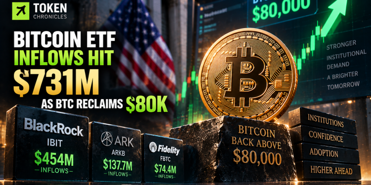 Bitcoin ETF Inflows Surge to $731M as BTC Reclaims $80K