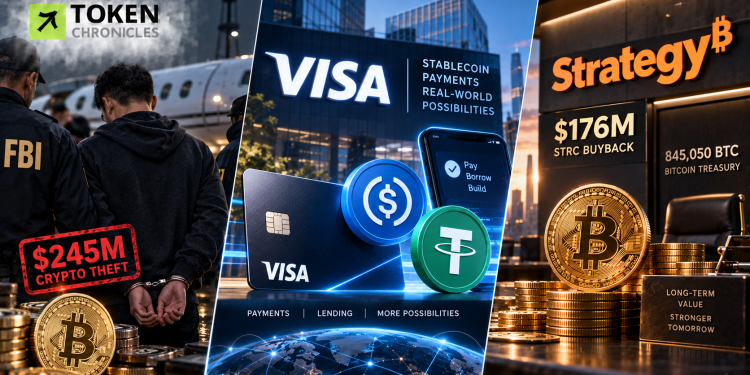 Crypto Today: $245M Theft Guilty Plea, Visa’s Stablecoin Expansion and Strategy’s $176M Buyback