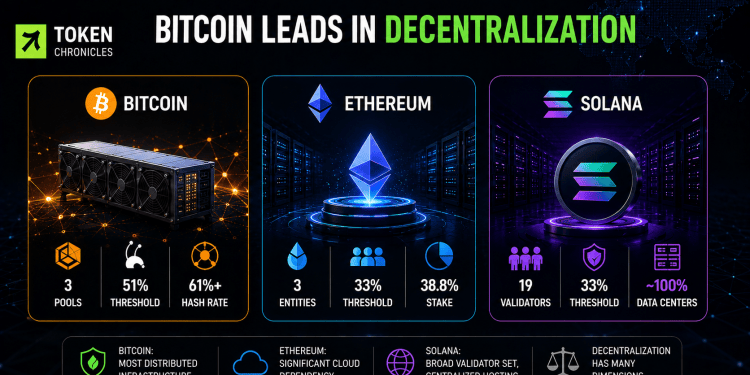 Bitcoin Scores Highest on Decentralization in ARK Invest–Glassnode Study